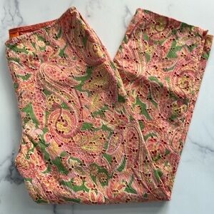 Cynthia Steffe Unique Multicolor Brocade Cropped Pants Size 8
